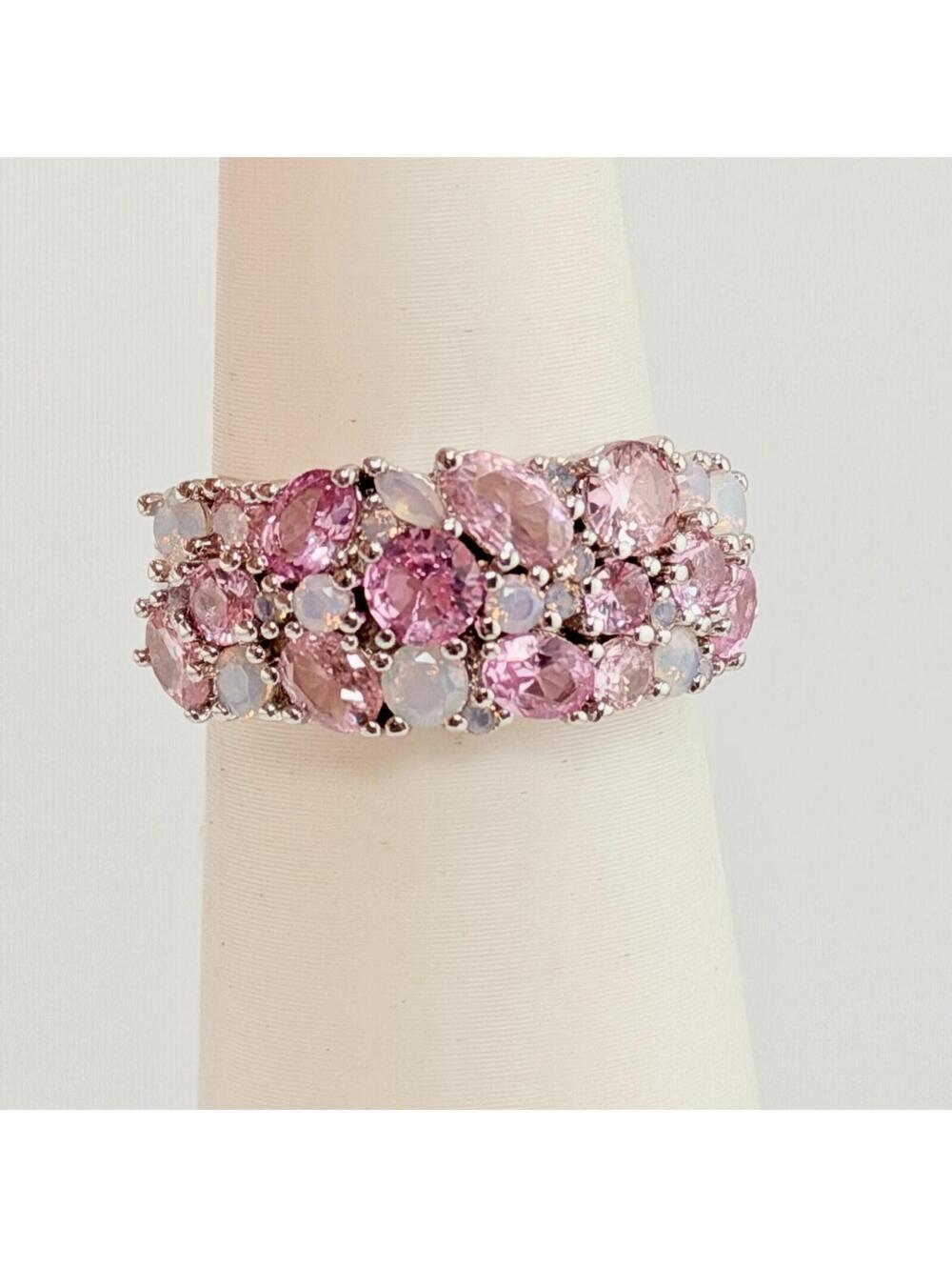 Bomb Party Sz 7 "She's A Stunner" Pink Corundum, Moonstone, Pink Quartz RBP7589 - Picture 4 of 8